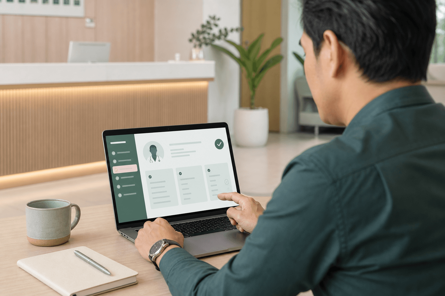 A patient checking a medical practitioner's official professional record online