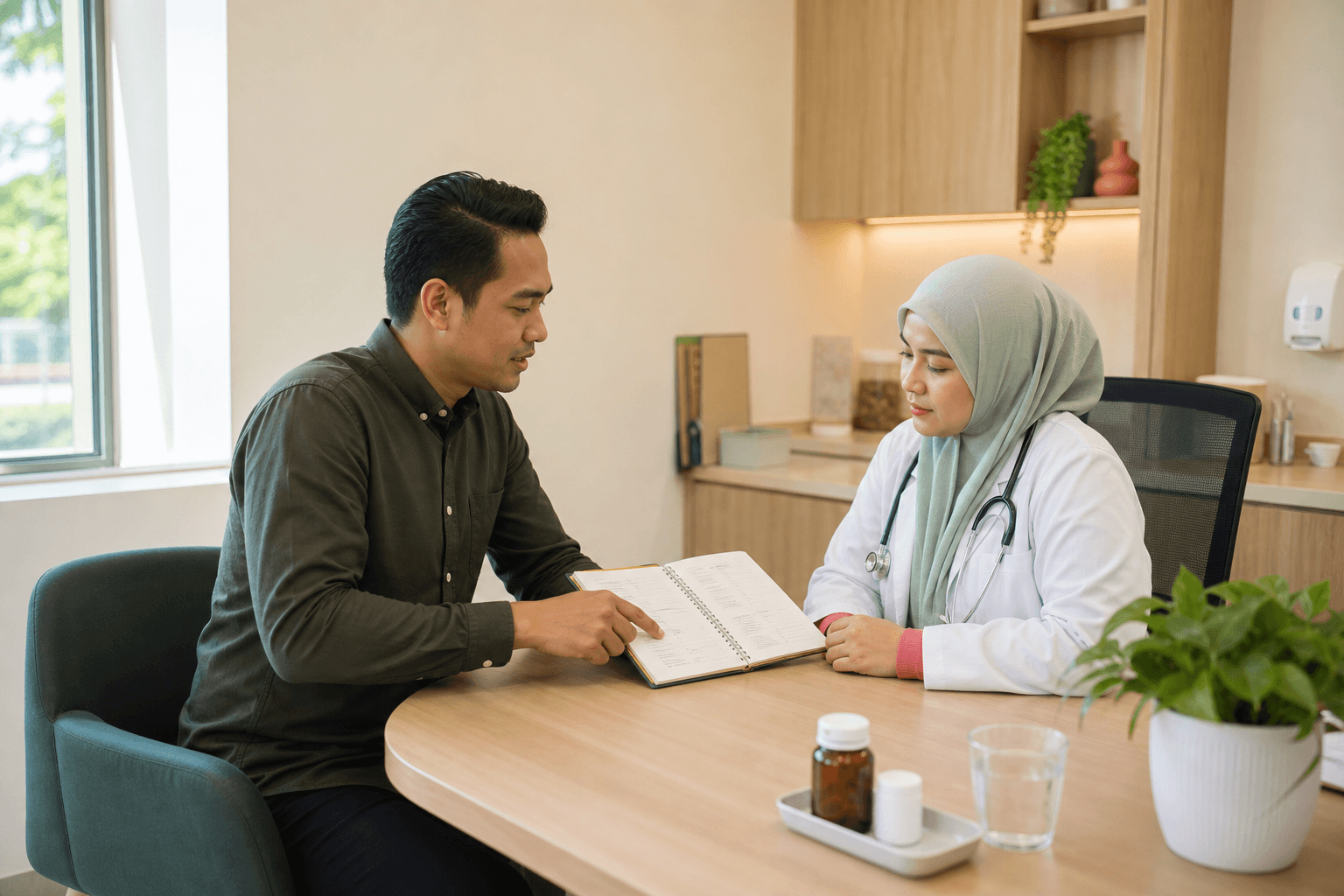 A patient planning a medical clinic consultation in the Iskandar Puteri area